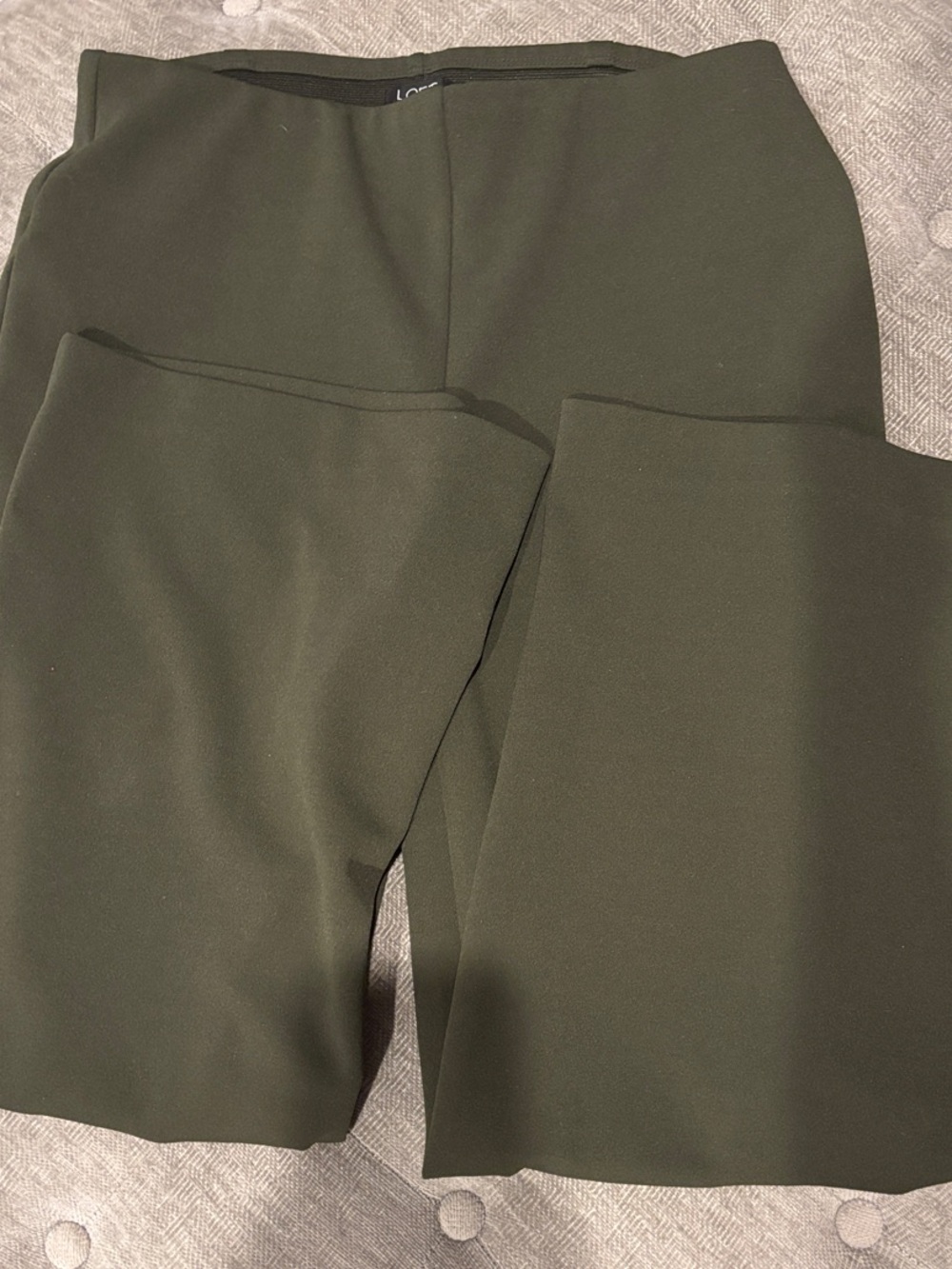 LOFT Dark Olive Green Wide-Leg Pants